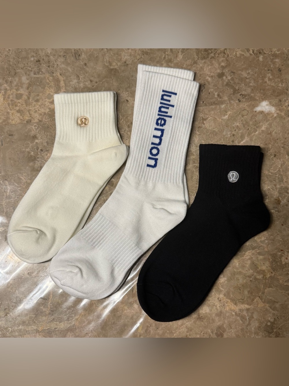 New Women’s Lululemon Athletica Socks 
3 pairs Size Medium 
Socks stretch